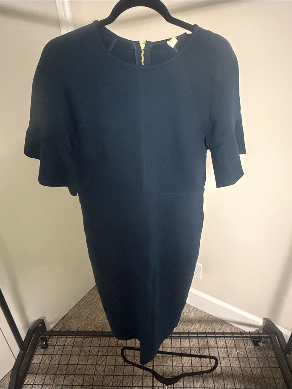 Rachel Parcell Navy Ruffle Sleeve Midi Dress